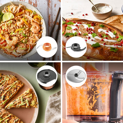 KENWOOD Food Processor 800W Multi-Functional with Blender, Citrus Juicer, Reversible Slicing/Grating Disk, Emulsifying Disk for Whisking, Dough Maker, Knife Blade FDP31.270GY Grey