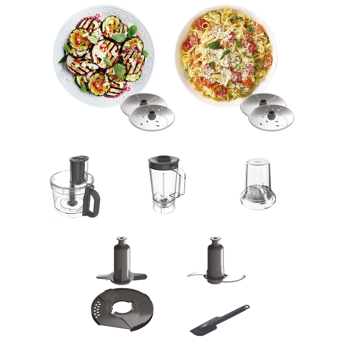 Kenwood Food Processor 1000W Multi-Functional With 3L Bowl, 2 Stainless Steel Disks, Blender, Grinder Mill, Whisk, Dough Maker Fdp65.400Wh White