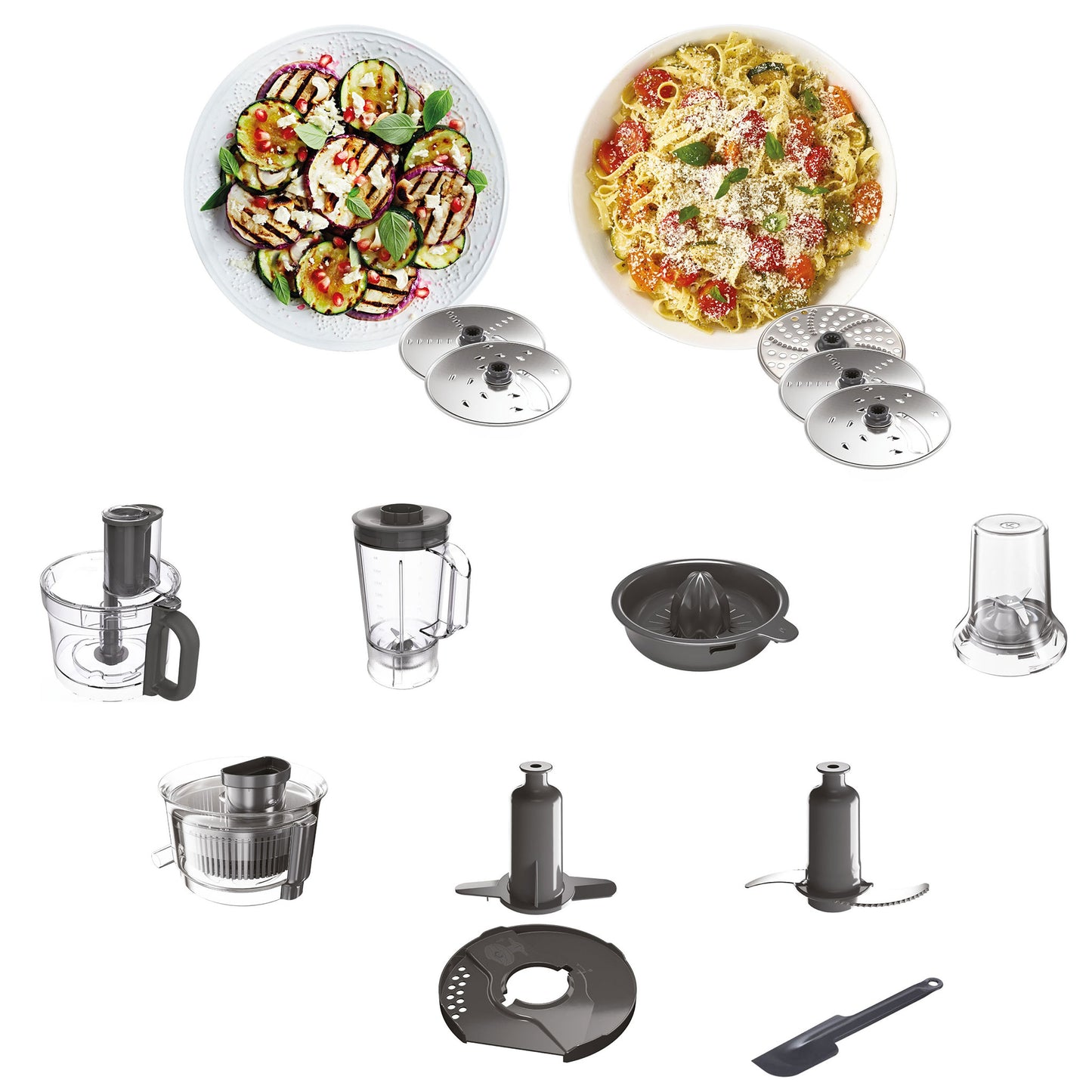 Kenwood Food Processor 1000W Multi-Functional With 3 Stainless Steel Disks, Blender, Grinder Mill, Juicer Extractror, Whisk, Dough Maker, CitrUS Juicer Fdp65.750Wh White