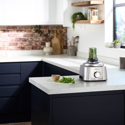 Kenwood Food Processor 1000W Multi-Functional With 3 Stainless Steel Disks, Blender, Grinder Mill, Juicer Extractor, Whisk, Dough Maker, Citrus Juicer, Express Serve/Salad Maker FDP65.880SI Silver