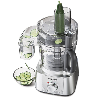 Kenwood Food Processor 1000W Multi-Functional With 3 Stainless Steel Disks, Blender, Grinder Mill, Juicer Extractor, Whisk, Dough Maker, Citrus Juicer, Express Serve/Salad Maker FDP65.880SI Silver