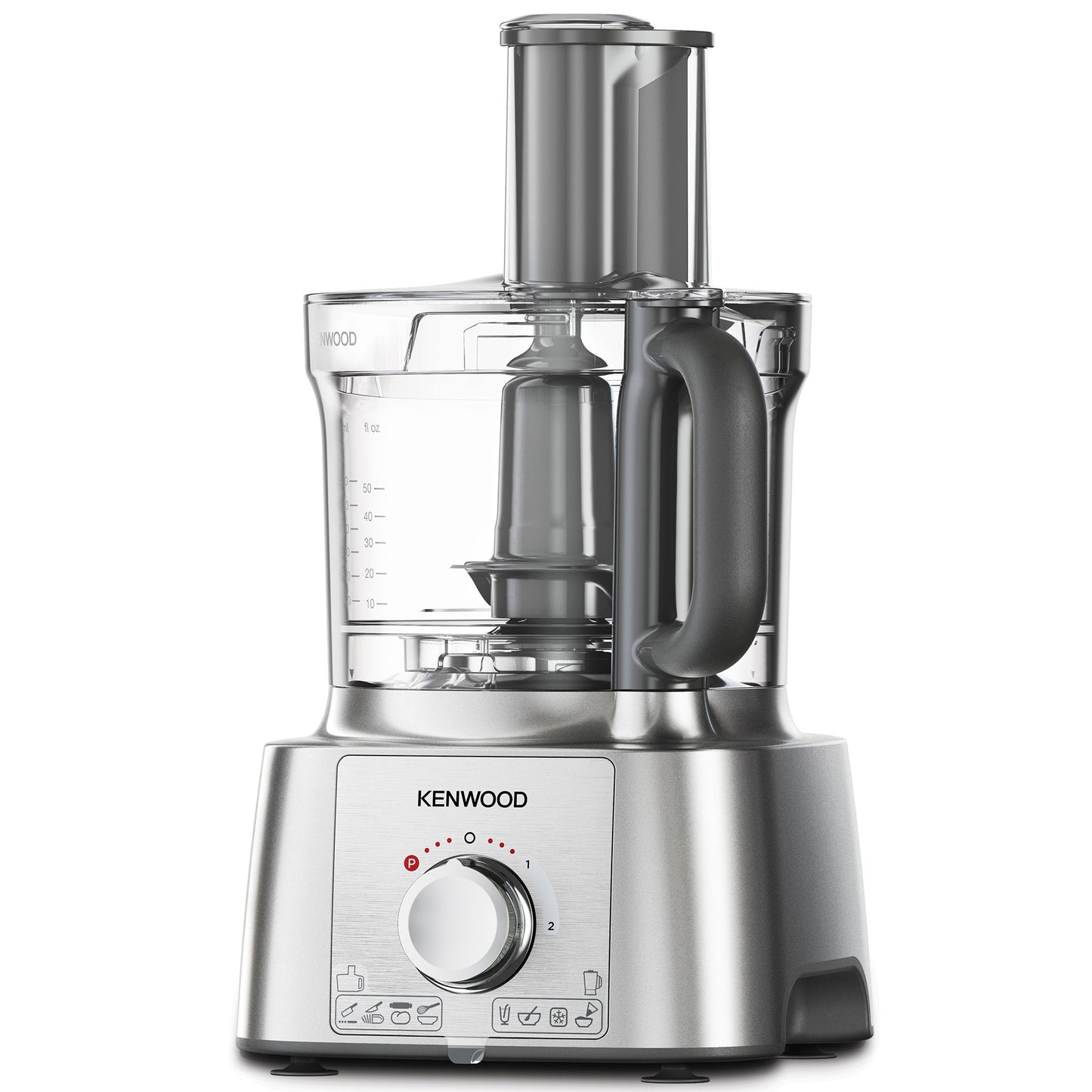 Kenwood Food Processor 1000W Multi-Functional With 3 Stainless Steel Disks, Blender, Grinder Mill, Juicer Extractor, Whisk, Dough Maker, Citrus Juicer, Express Serve/Salad Maker FDP65.880SI Silver