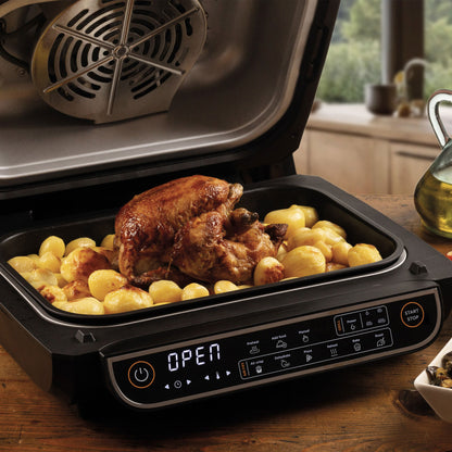 KENWOOD Grill AirFryer 2-in-1 (Air Fryer + Grill) with XXXL 8L Basket, 4 Grill Levels, 8 Preset Functions - Grill, Air Crisp, Roast, Bake, Pizza, Reheat, Dehydrate & Manual Function GHF40.000BK Black