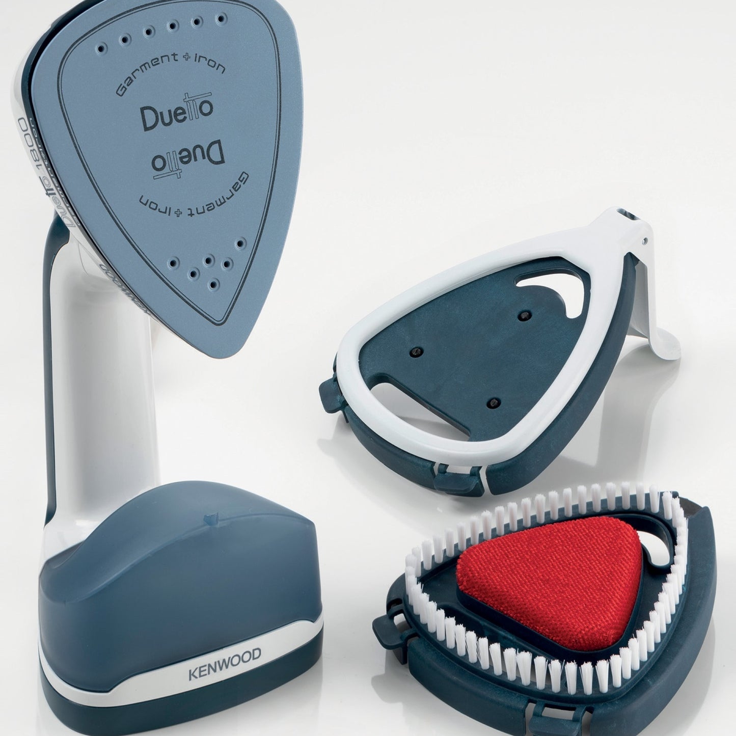 KENWOOD 2-in-1 Garment Steamer + Steam Iron 1000W with Rotary Plate, Ceramic Soleplate, LED Light GSP40.000WB White/Blue