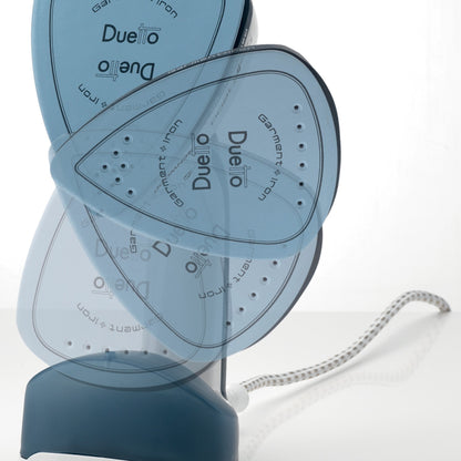 KENWOOD 2-in-1 Garment Steamer + Steam Iron 1000W with Rotary Plate, Ceramic Soleplate, LED Light GSP40.000WB White/Blue