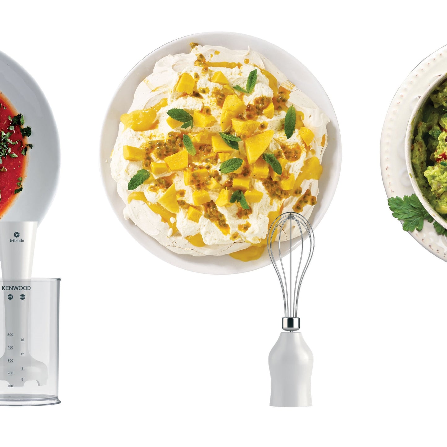 Kenwood Hand Blender 600W With 500Ml Chopper, 500Ml Beaker, Whisk, Triblade Technology Hdp104Wg White