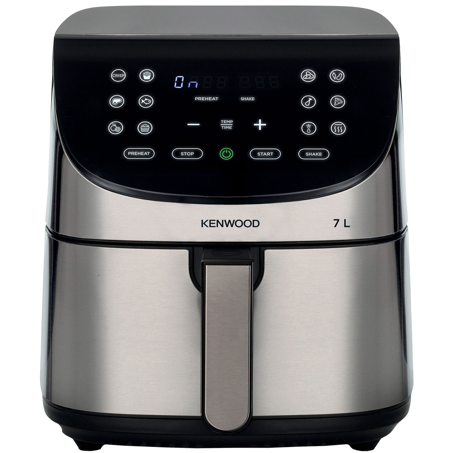 KENWOOD Digital Air Fryer XXXL 7L 2.8KG 1800W with Max Crisp Function, Recipe Book, Rapid Hot Air Circulation for Frying, Grilling, Broiling, Roasting, Baking and Toasting HFM80.000SS Silver/Black