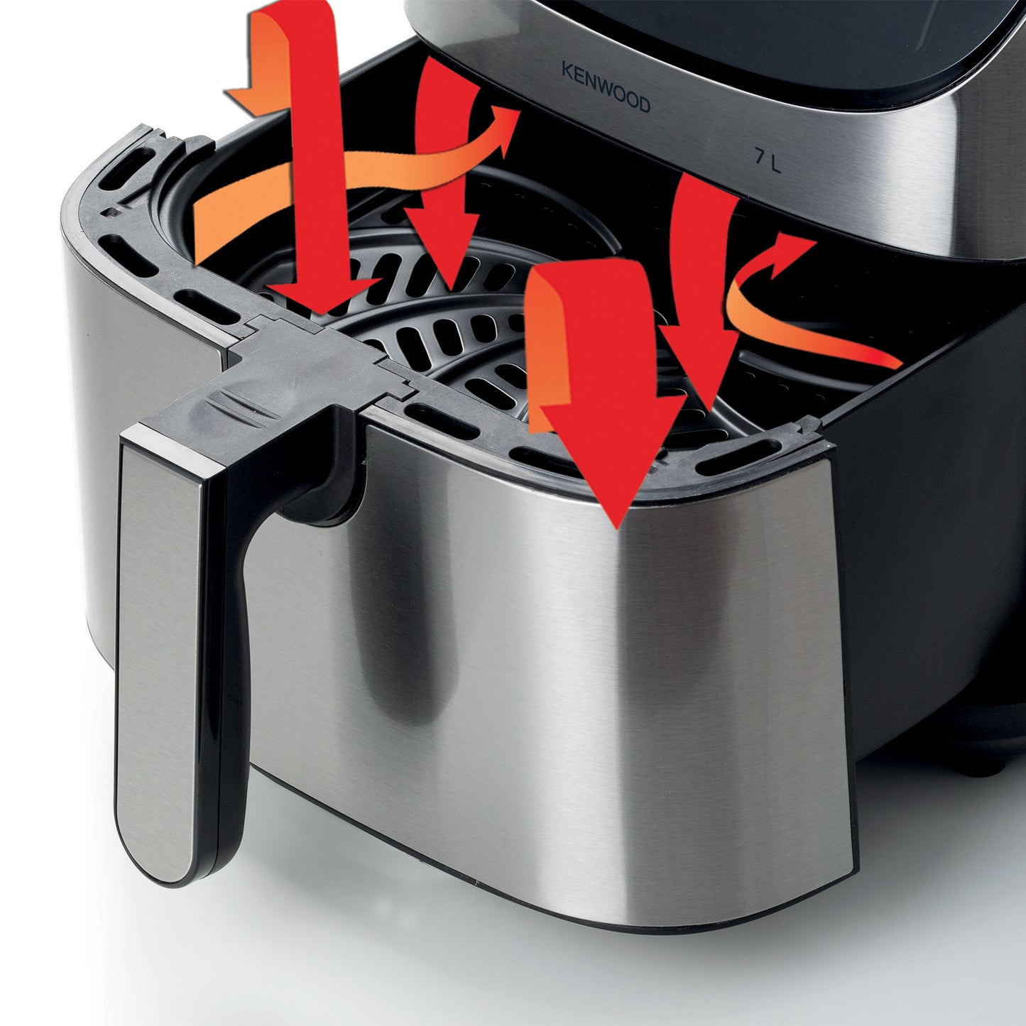 KENWOOD Digital Air Fryer XXXL 7L 2.8KG 1800W with Max Crisp Function, Recipe Book, Rapid Hot Air Circulation for Frying, Grilling, Broiling, Roasting, Baking and Toasting HFM80.000SS Silver/Black