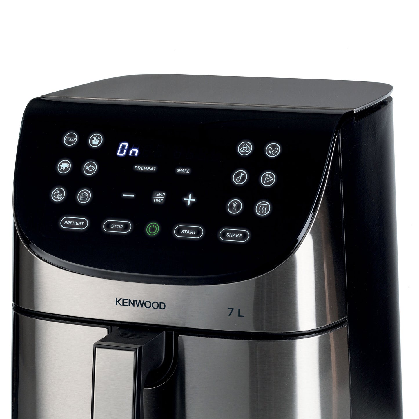 KENWOOD Digital Air Fryer XXXL 7L 2.8KG 1800W with Max Crisp Function, Recipe Book, Rapid Hot Air Circulation for Frying, Grilling, Broiling, Roasting, Baking and Toasting HFM80.000SS Silver/Black