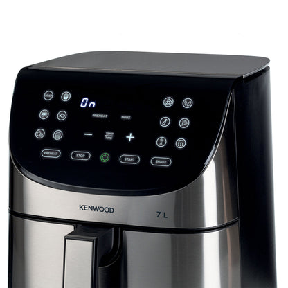 KENWOOD Digital Air Fryer XXXL 7L 2.8KG 1800W with Max Crisp Function, Recipe Book, Rapid Hot Air Circulation for Frying, Grilling, Broiling, Roasting, Baking and Toasting HFM80.000SS Silver/Black