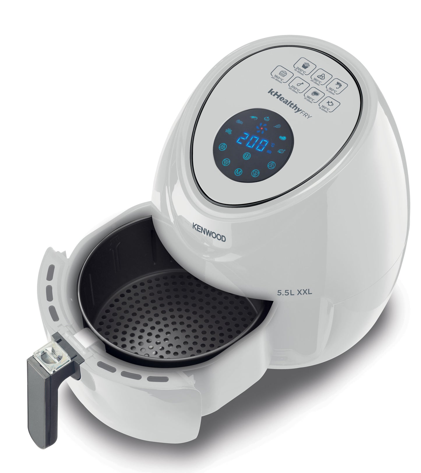 Kenwood HFP50 Series Digital Air Fryer 5.5 L | 1800 W Hot Air Circulation | Healthy Oil-Free Cooking | Available in Black & White