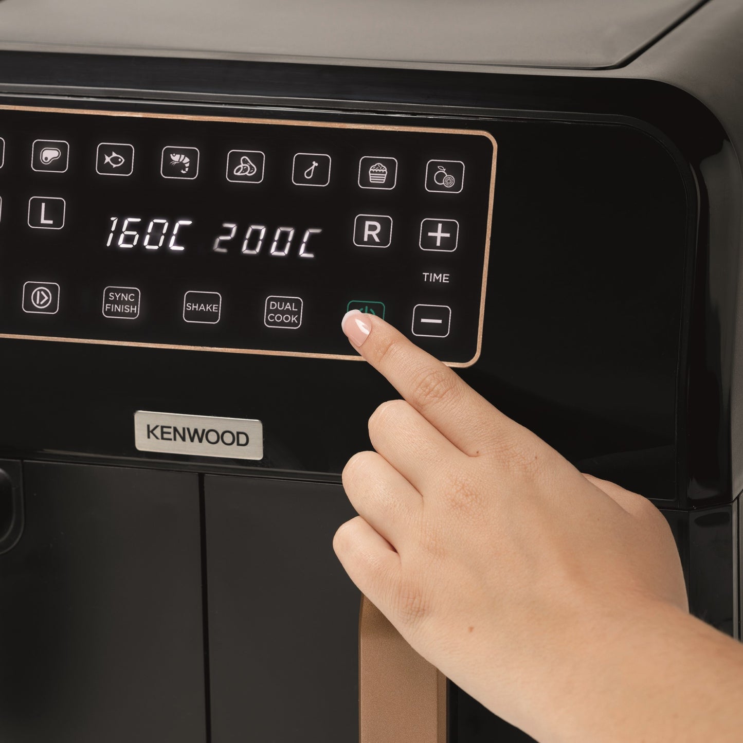 KENWOOD Digital Twin Air Fryer 1.7KG+1.7KG 4L+4L XXXL Capacity with DualZone Technology & Dual Frying Baskets for Frying, Grilling, Broiling, Roasting, Baking, Toasting & Reheating HFP70.000BK Black