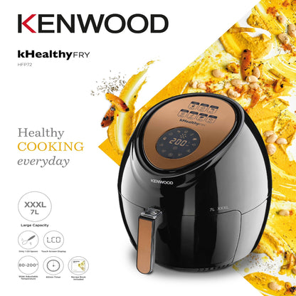 KENWOOD Digital Air Fryer XXXL 7.0L 2.5Kg 1800W With Rapid Hot Air Circulation For Frying, Grilling, Broiling, Roasting, Baking And Toasting HFP72.000BK Black