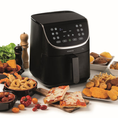 KENWOOD Digital Air Fryer XXXL 7L 2.8KG 1800W with Max Crisp Function, Recipe Book, Rapid Hot Air Circulation for Frying, Grilling, Broiling, Roasting, Baking and Toasting HFP80.000BK Black