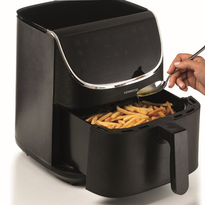 KENWOOD Digital Air Fryer XXXL 7L 2.8KG 1800W with Max Crisp Function, Recipe Book, Rapid Hot Air Circulation for Frying, Grilling, Broiling, Roasting, Baking and Toasting HFP80.000BK Black