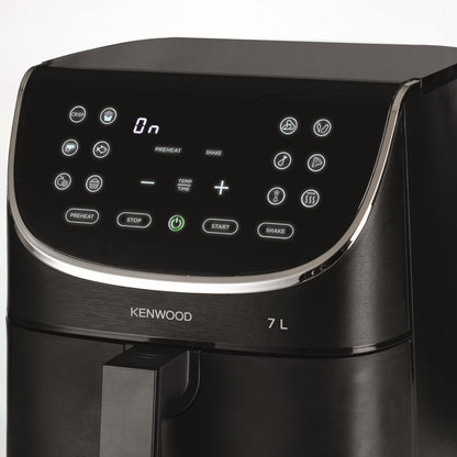 KENWOOD Digital Air Fryer XXXL 7L 2.8KG 1800W with Max Crisp Function, Recipe Book, Rapid Hot Air Circulation for Frying, Grilling, Broiling, Roasting, Baking and Toasting HFP80.000BK Black