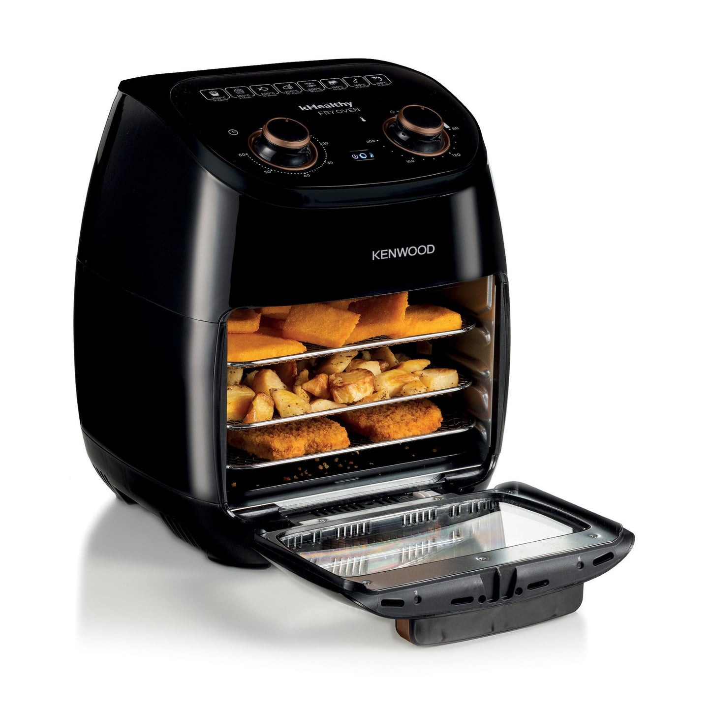 Kenwood Air Fryer Oven 11L 2000W Multi-Functional Air Fryer Cum Microwave Oven For Frying, Grilling, Broiling, Roasting, Baking, Toasting, Heating And Defrosting HFP90.000BK Black