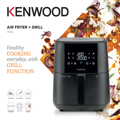 Kenwood 9L Air Fryer with Grill Function -1,500 W HFP92.000BK  Black Finish