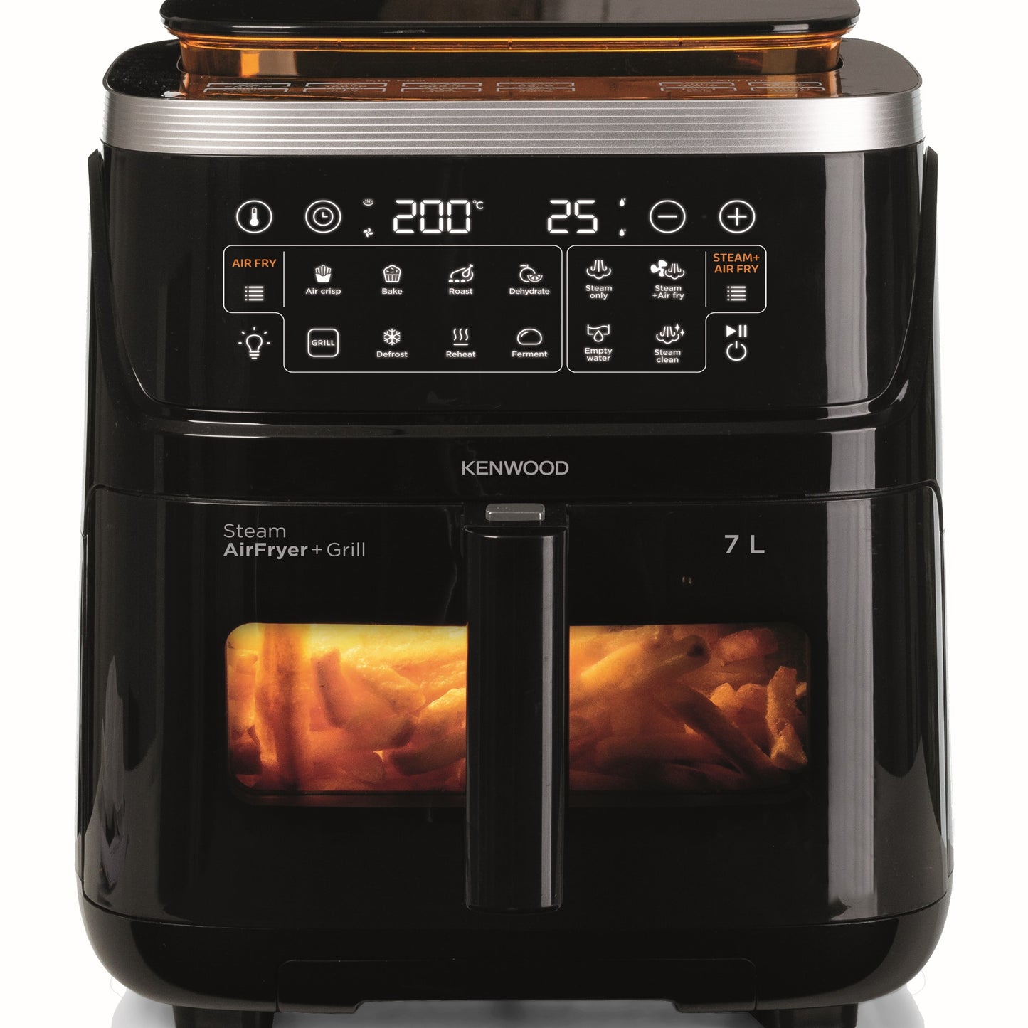 Kenwood 3-in-1 Air Fryer and Steamer  with Window, 7 Liter Capacity HFS92.000BK Black
