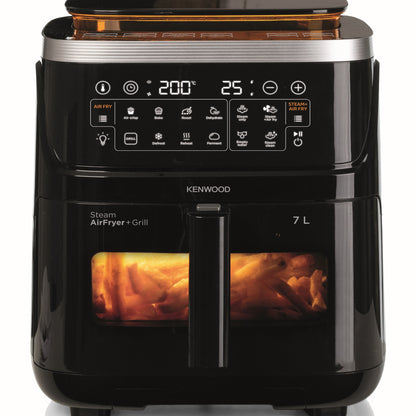 Kenwood 3-in-1 Air Fryer and Steamer  with Window, 7 Liter Capacity HFS92.000BK Black