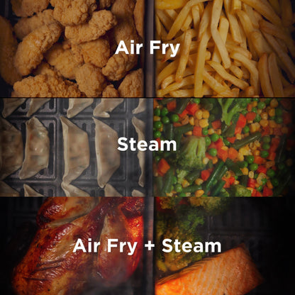 Kenwood 3-in-1 Air Fryer and Steamer  with Window, 7 Liter Capacity HFS92.000BK Black