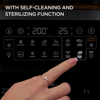 Kenwood 3-in-1 Air Fryer and Steamer  with Window, 7 Liter Capacity HFS92.000BK Black