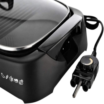 KENWOOD Grill 1700W Contact Health Large Family Sized Griddle with Glass Lid, Variable Temperature Control, Cool Touch Handles - Ideal for Steak, Chicken, Fish, Vegetables HG230 Black