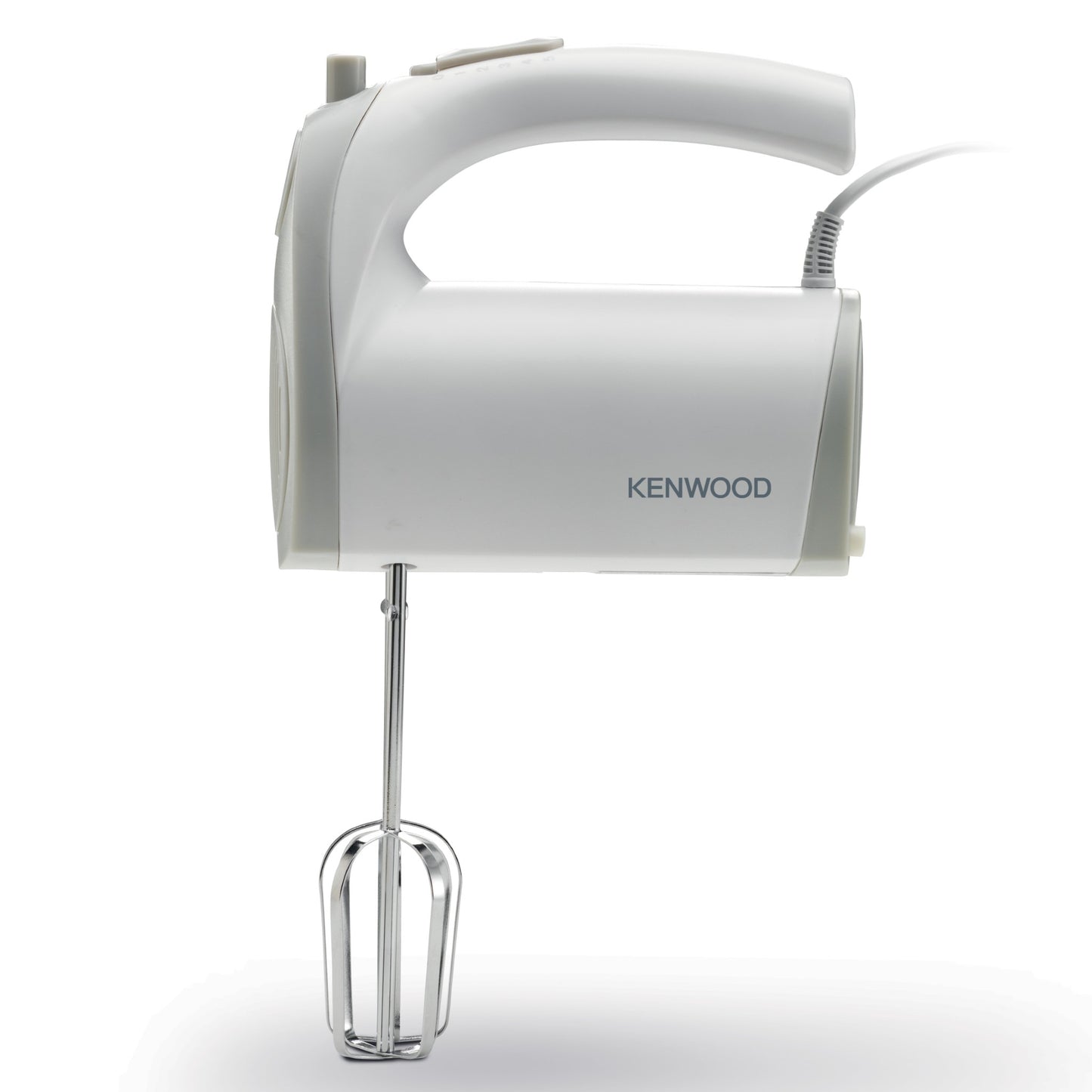 KENWOOD Hand Mixer (Electric Whisk) 300W with 5 Speeds + Turbo Button, Twin Stainless Steel Kneader and Beater for Mixing, Whipping, Whisking, Kneading HMP20.000WH White
