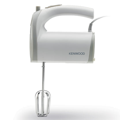 KENWOOD Hand Mixer (Electric Whisk) 300W with 5 Speeds + Turbo Button, Twin Stainless Steel Kneader and Beater for Mixing, Whipping, Whisking, Kneading HMP20.000WH White