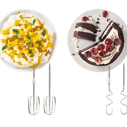 KENWOOD Stand Mixer Hand Mixer (Electric Whisk) 450W with 3.4L Rotary Bowl, 5 Speeds + Turbo Button, Twin Stainless Steel Kneader and Beater for Mixing, Whipping, Whisking, Kneading HMP32.A0WH White