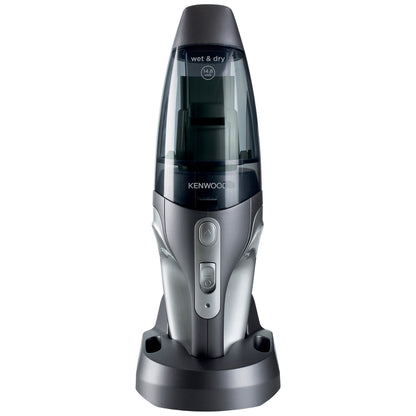Kenwood Wet & Dry Cordless Handheld Vacuum Cleaner With 14.8V Lithium-Ion Battery, 500ml Dust Capacity, 120ml Liquid Capacity For Home, Office And Car HVP19.000SI Black/Silver