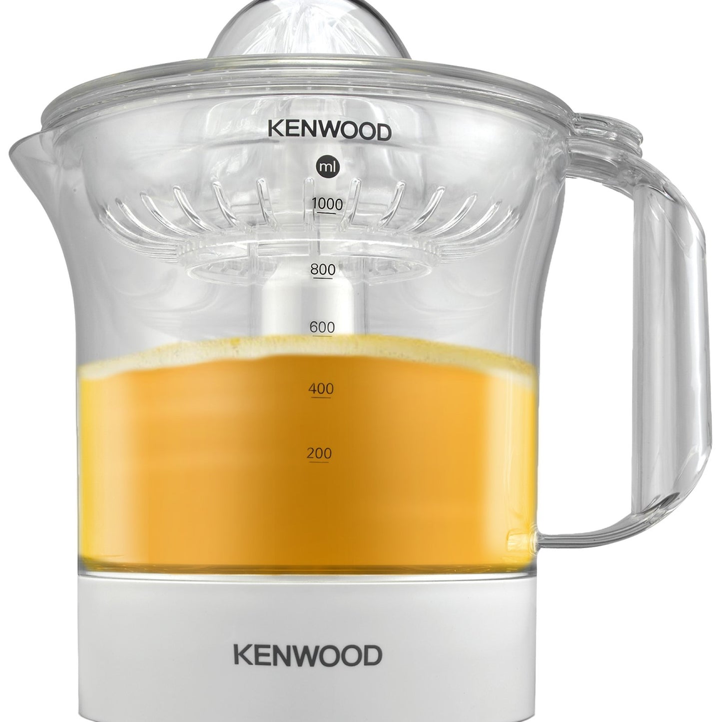 KENWOOD Citrus Juicer 40W Juice Extractor with 1L Transparent Juice Jug, Dust Cover, 2 Way Rotation, Cord Storage for Home, Office, Restaurant & Cafeteria JE280A White/Clear