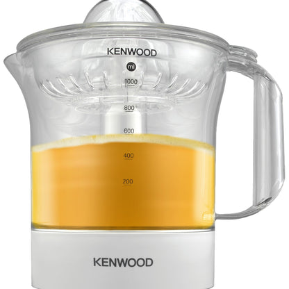 KENWOOD Citrus Juicer 40W Juice Extractor with 1L Transparent Juice Jug, Dust Cover, 2 Way Rotation, Cord Storage for Home, Office, Restaurant & Cafeteria JE280A White/Clear