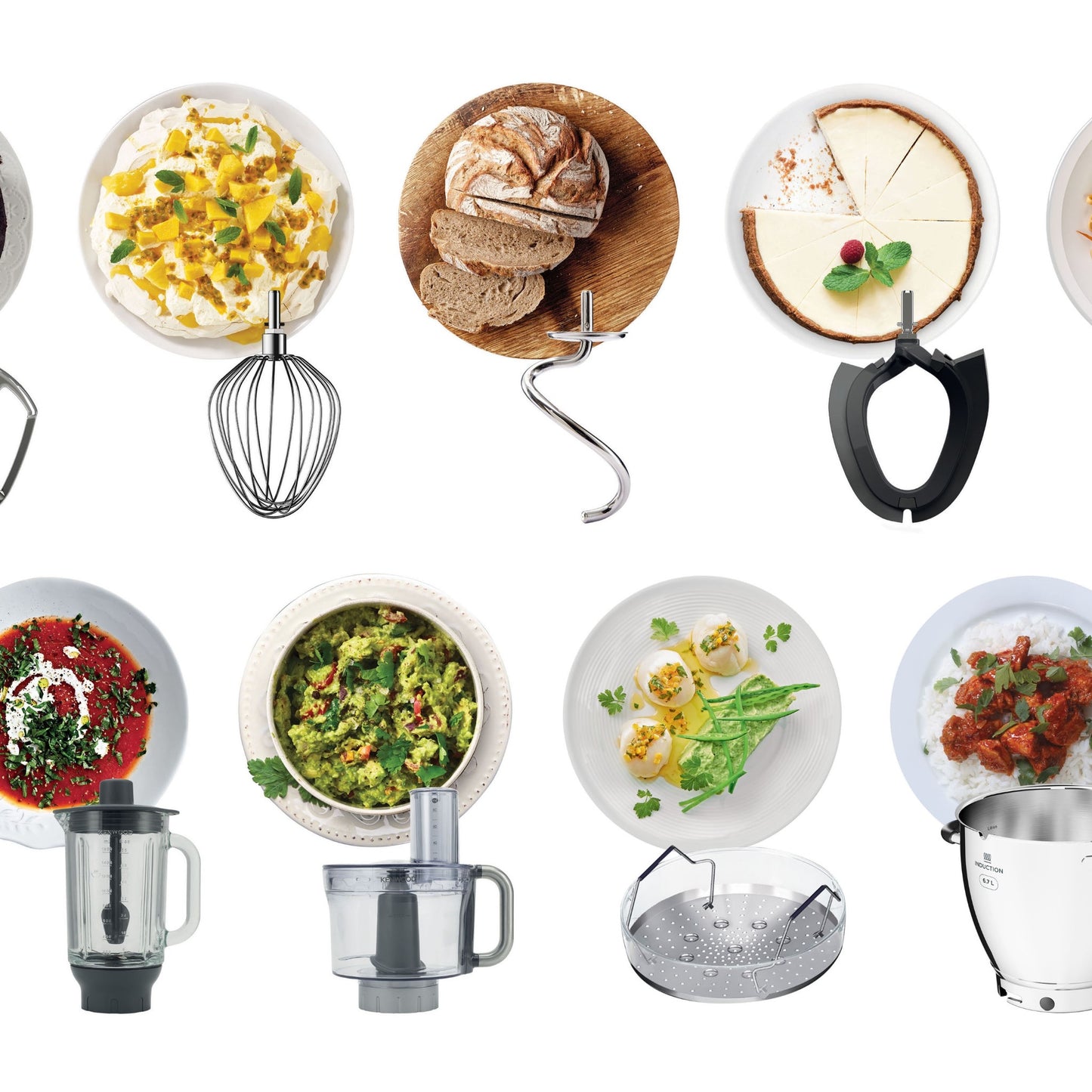 KENWOOD Stand Mixer Metal Body Kitchen Machine COOKING CHEF XL with Induction/Cooking Function, Built-in Weighing Scale, SS Bowl & Food Steamer,5 Tools,Glass Blender,Food Processor KCL95.424SI Silver