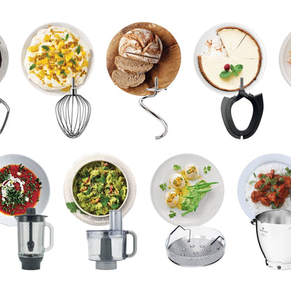 KENWOOD Stand Mixer Metal Body Kitchen Machine COOKING CHEF XL with Induction/Cooking Function, Built-in Weighing Scale, SS Bowl & Food Steamer,5 Tools,Glass Blender,Food Processor KCL95.424SI Silver