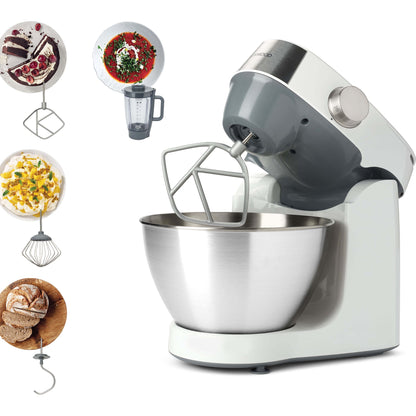 KENWOOD Stand Mixer Kitchen Machine PROSPERO+ 1000W with 4.3L Stainless Steel Bowl, K-Beater, Whisk, Dough Hook, Blender KHC29.B0WH Silver