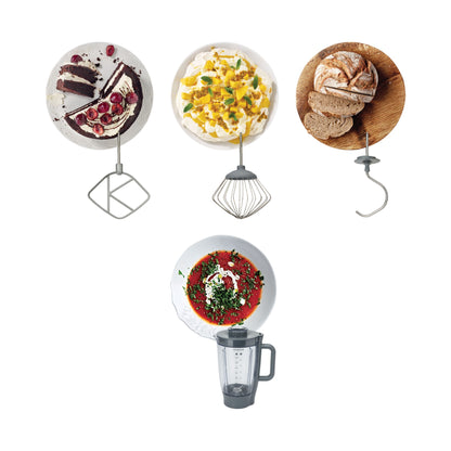 KENWOOD Stand Mixer Kitchen Machine PROSPERO+ 1000W with 4.3L Stainless Steel Bowl, K-Beater, Whisk, Dough Hook, Blender KHC29.B0WH Silver