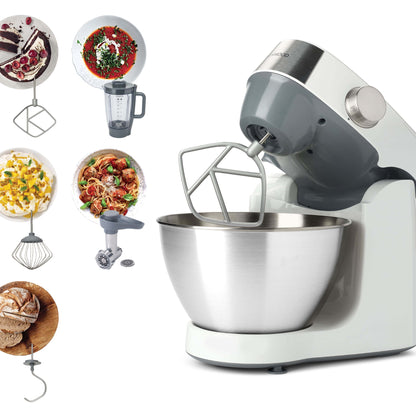 KENWOOD Stand Mixer Kitchen Machine PROSPERO+ 1000W with 4.3L Stainless Steel Bowl, K-Beater, Whisk, Dough Hook, Blender, Meat Grinder KHC29.G0SI Silver