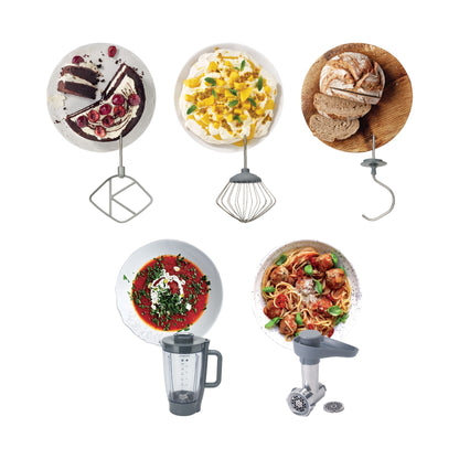 KENWOOD Stand Mixer Kitchen Machine PROSPERO+ 1000W with 4.3L Stainless Steel Bowl, K-Beater, Whisk, Dough Hook, Blender, Meat Grinder KHC29.G0SI Silver