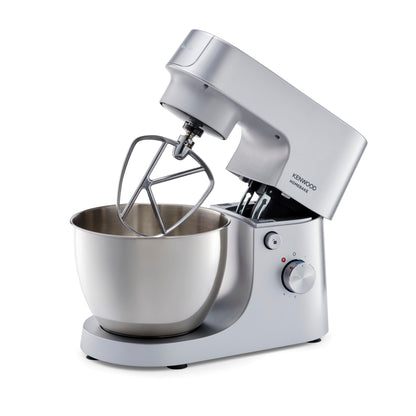 KENWOOD Stand Mixer Kitchen Machine HOMEBAKE 1000W with 5.0L Stainless Steel Bowl, K-Beater, Whisk, Dough Hook, KHH01.000SI Silver