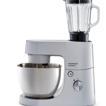 KENWOOD Stand Mixer HOMEBAKE Kitchen Machine 1400W with Blender, 5L Stainless Steel Bowl, K-Beater, Whisk, Dough Hook, Splash Guard KHH01.120SI Silver