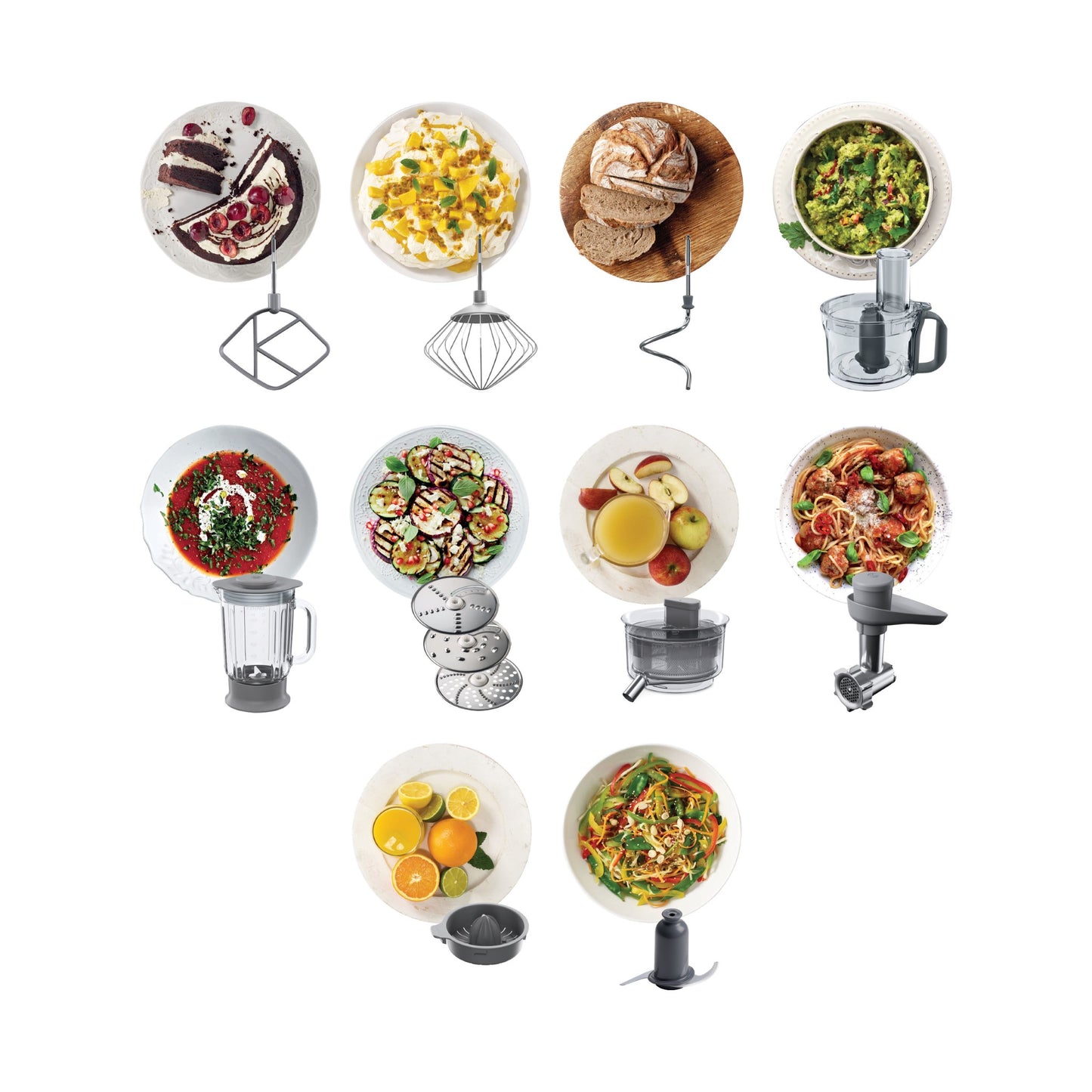 KENWOOD Stand Mixer Kitchen Machine MULTIONE 1000W with 4.3L Stainless Steel Bowl, K-Beater, Whisk, Dough Hook, Glass Blender, Food Processor, Meat Grinder, Juicer, Citrus Juicer KHH326WH White