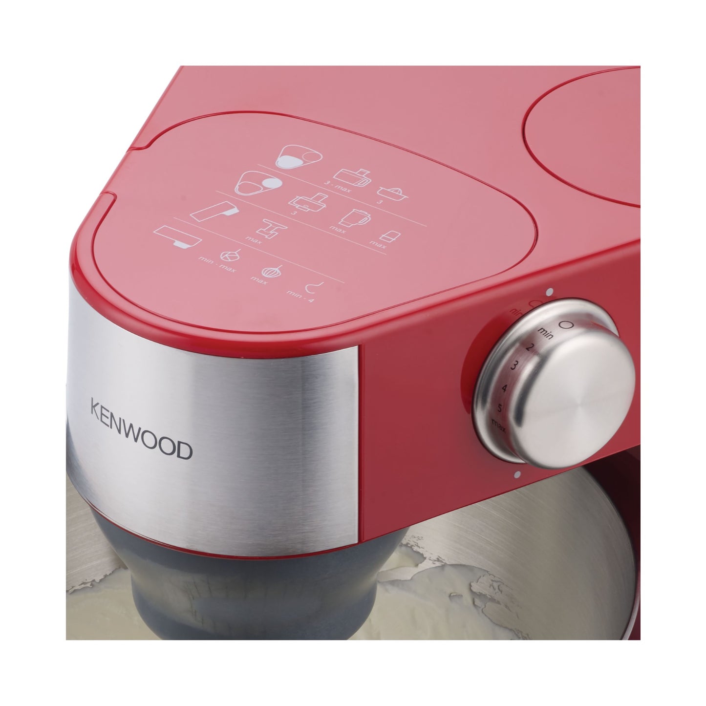 KENWOOD Stand Mixer Kitchen Machine PROSPERO 900W with 4.3L Stainless Steel Bowl, K-Beater, Whisk, Dough Hook, Glass Blender, Meat Grinder, Food Processor, Juicer, Citrus Juicer KM241002 Red