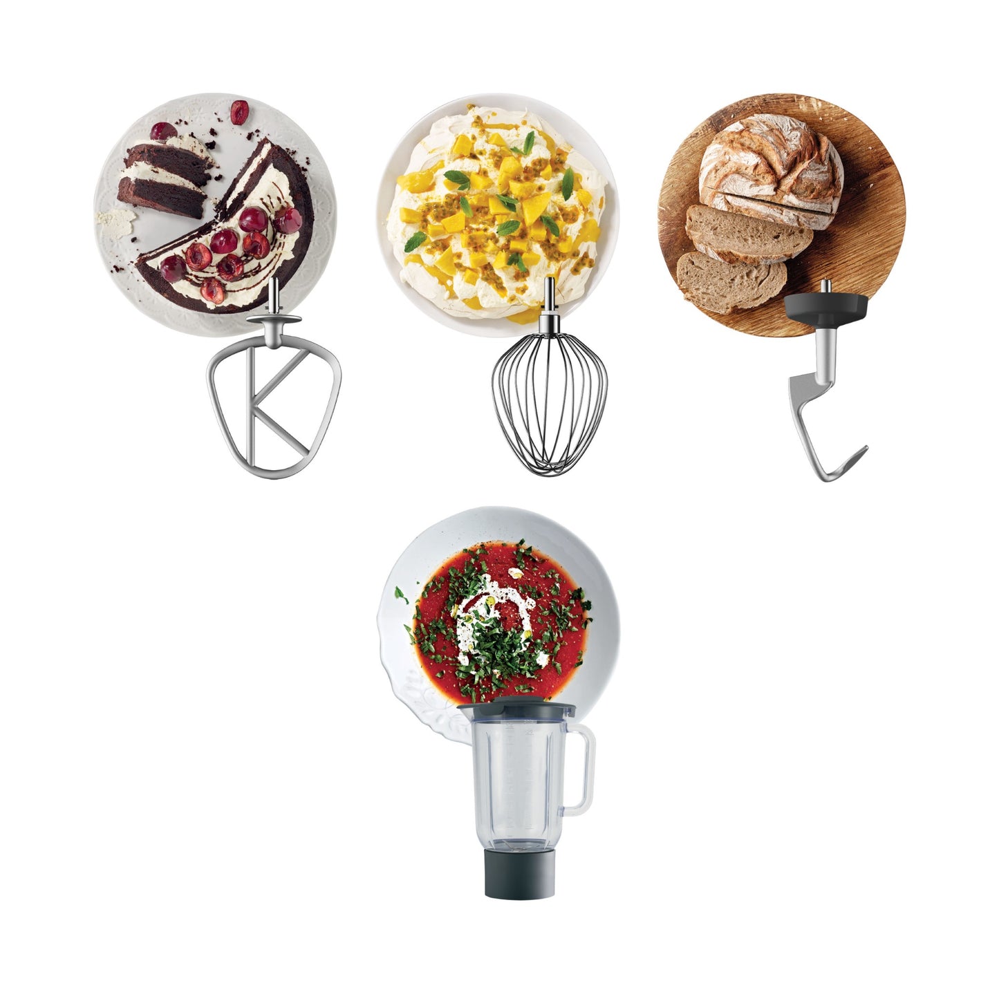 KENWOOD Stand Mixer Kitchen Machine Metal Body CHEF XL 1200W with 6.7L Stainless Steel Bowl, K-Beater, Whisk, Dough Hook, Blender KVL4110S Silver