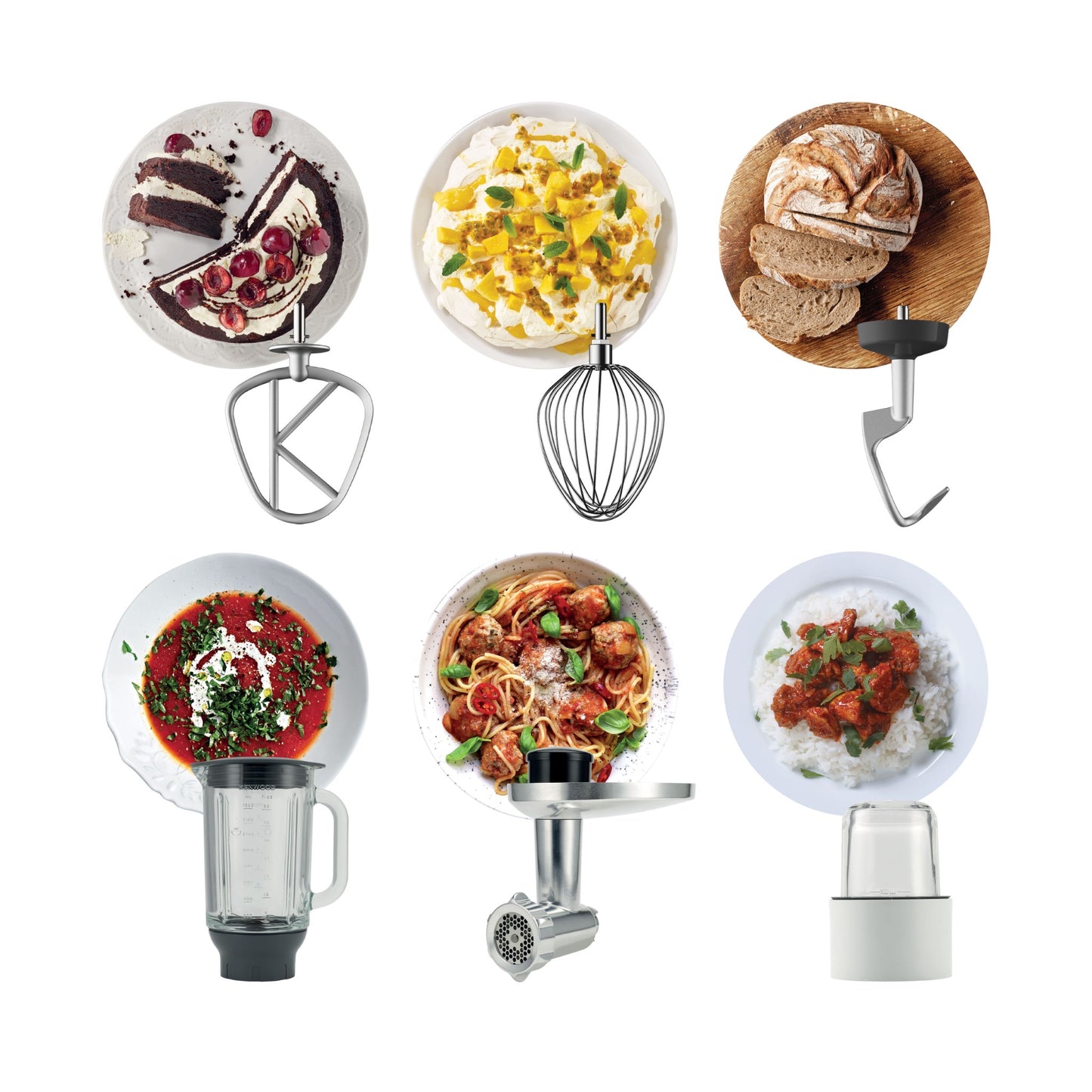 KENWOOD Stand Mixer Kitchen Machine Metal Body CHEF XL 1200W with 6.7L Stainless Steel Bowl, K-Beater, Whisk, Dough Hook, Glass Blender, Meat Grinder, Multi Mill KVL4230S Silver