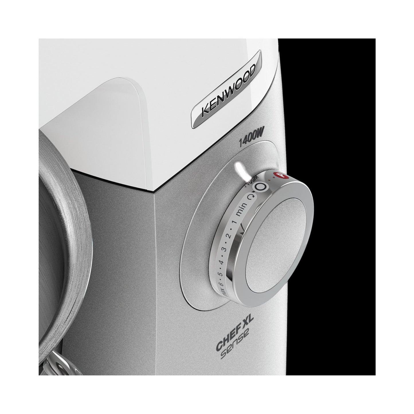 KENWOOD Stand Mixer Kitchen Machine Metal Body CHEF XL SENSE 1400W with 6.7L Stainless Steel Bowl, K-Beater, Whisk, Dough Hook, Folding Tool, Meat Grinder, Food Processor KVL6140T Silver/White