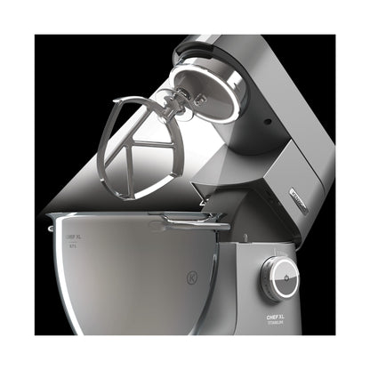 KENWOOD Stand Mixer Kitchen Machine Metal Body CHEF XL TITANIUM 1700W with 6.7L SS Bowl, 5 Tool Attachments, Glass Blender, Meat Grinder, Multi Mill KVL8430S Silver