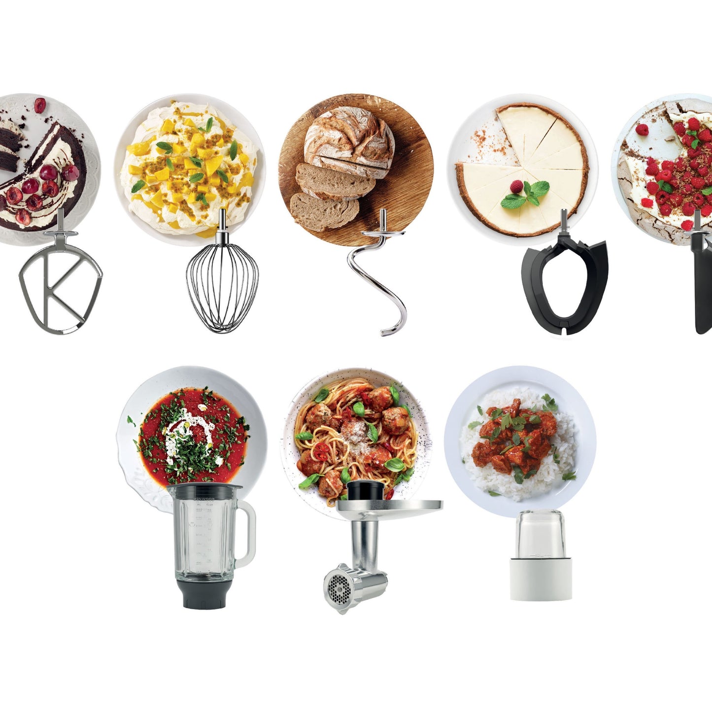 KENWOOD Stand Mixer Kitchen Machine Metal Body CHEF XL TITANIUM 1700W with 6.7L SS Bowl, 5 Tool Attachments, Glass Blender, Meat Grinder, Multi Mill KVL8430S Silver