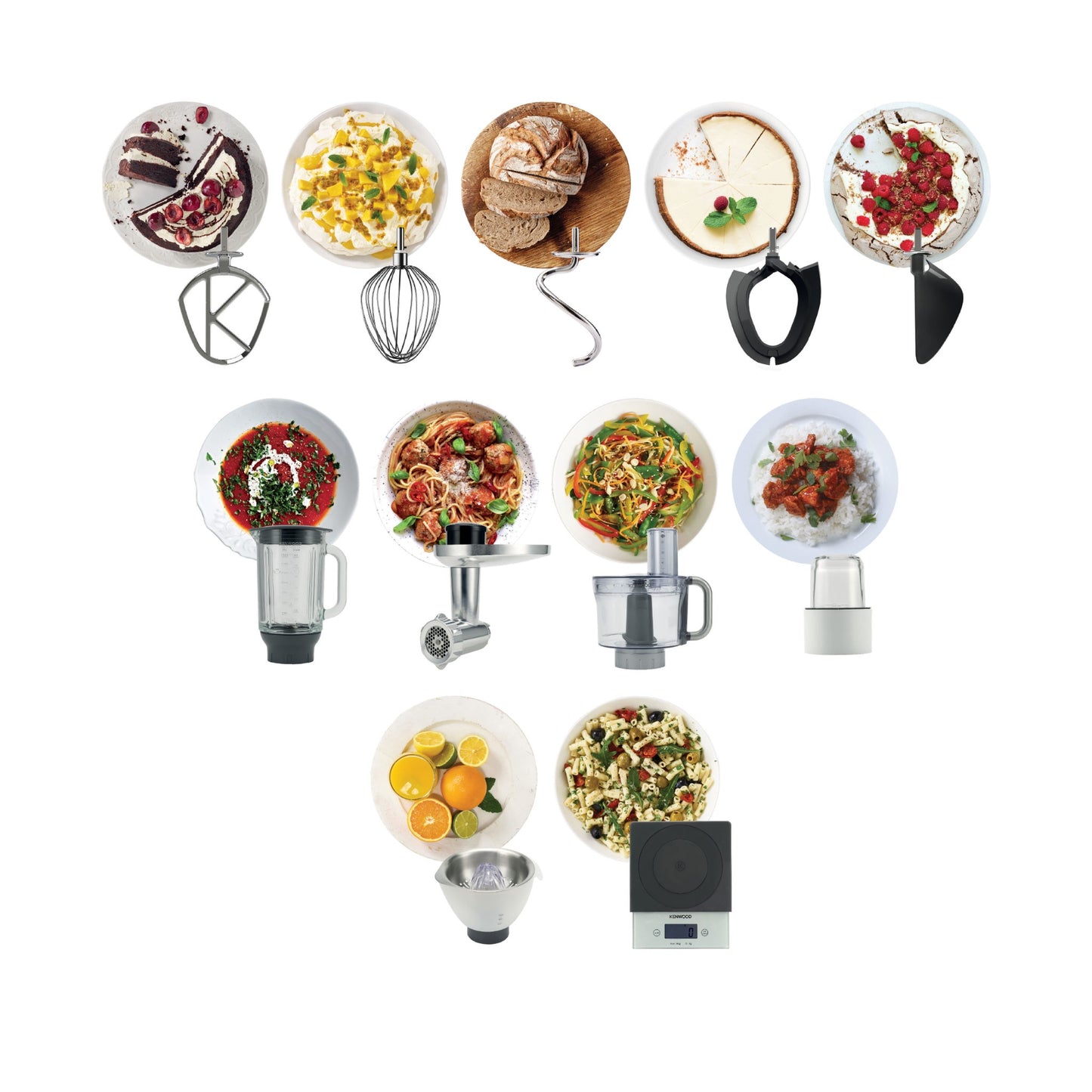 KENWOOD Stand Mixer Kitchen Machine Metal Body CHEF XL TITANIUM 1700W with 6.7L SS Bowl, 5 Tools, Glass Blender, Meat Grinder, Food Processor, Citrus Juicer, Multi Mill, Weighing Scale KVL8472S Silver