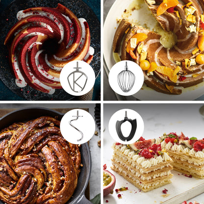 KENWOOD Stand Mixer Metal Body Kitchen Machine TITANIUM CHEF BAKER XL with Built-in Weighing Scale, DuoBowl (7L + 5L SS Bowl), K-Beater, Whisk, Dough Hook, Creaming Beater KVL85.004BK Black